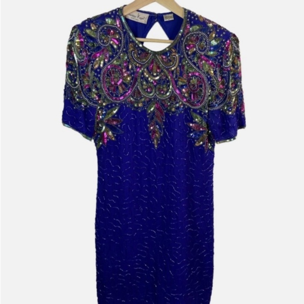 1980’s beautiful cocktail dress size small 100% silk